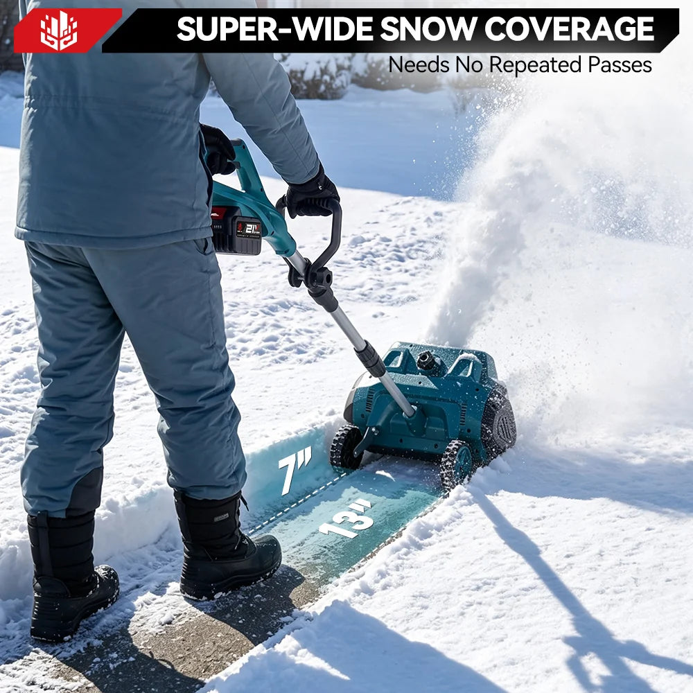 52.8" Brushless Cordless Snow Shovel Foldable with Wheels | For Makita 18V Battery