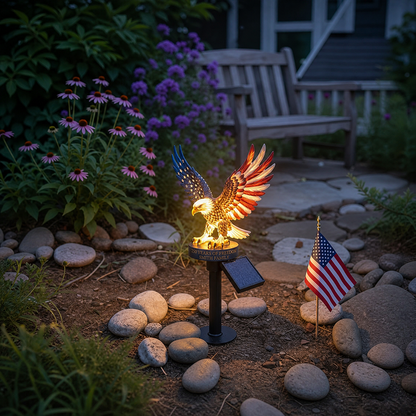 🦅 Personalized Solar Eagle Garden Light – A Glowing Tribute to American Freedom
