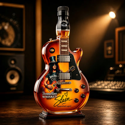 🎸 Appetite for Rock: Vintage Sunburst Guitar Bottle – Handcrafted Les Paul Style Novelty Craft for Rock Fans ⚡