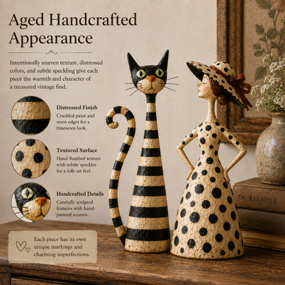 ✨✨Vintage  Cat & Lady Sculptures