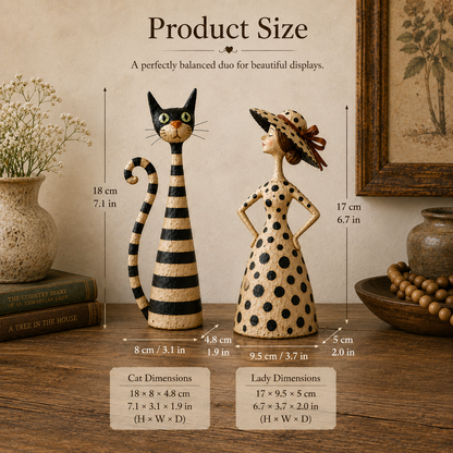 ✨✨Vintage  Cat & Lady Sculptures
