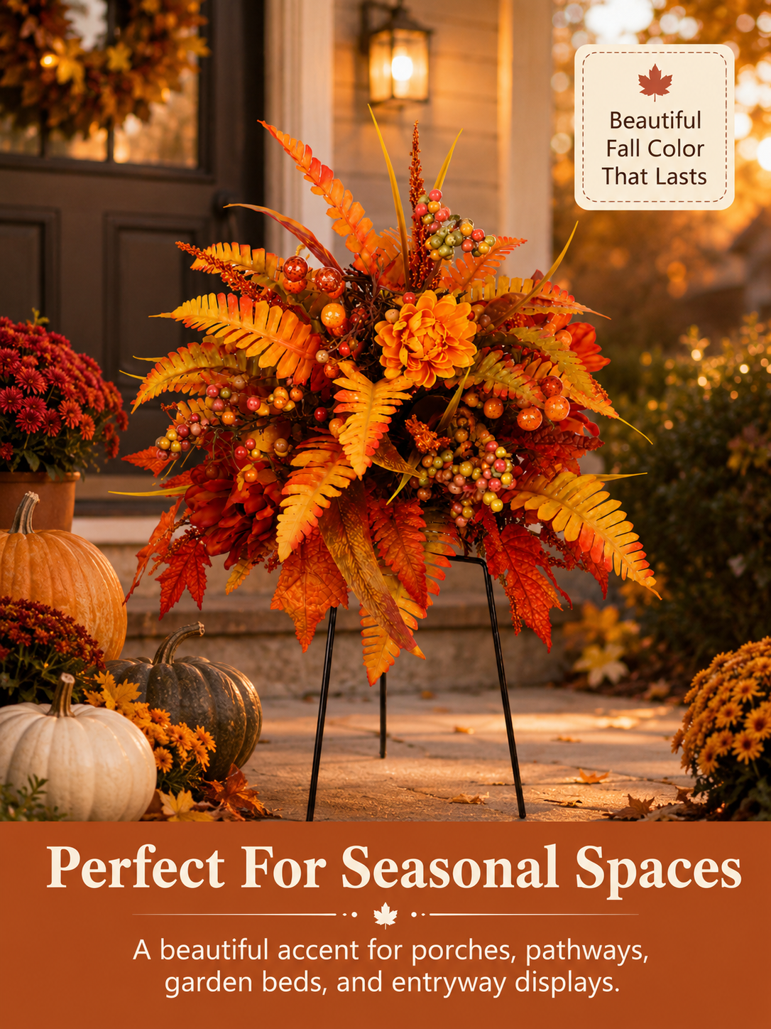 Autumn porch floral arrangement display