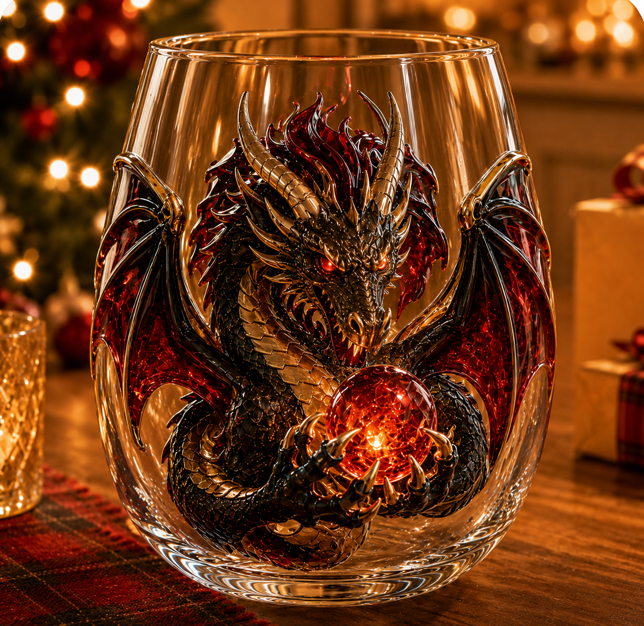🐉 3D Mythic Dragon Glass Art Cup | Luxury Raised Fantasy Glassware for Whiskey✨