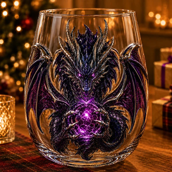 Mythic Dragon 3D Glass Art Cup – Handcrafted Fantasy Whiskey Glass