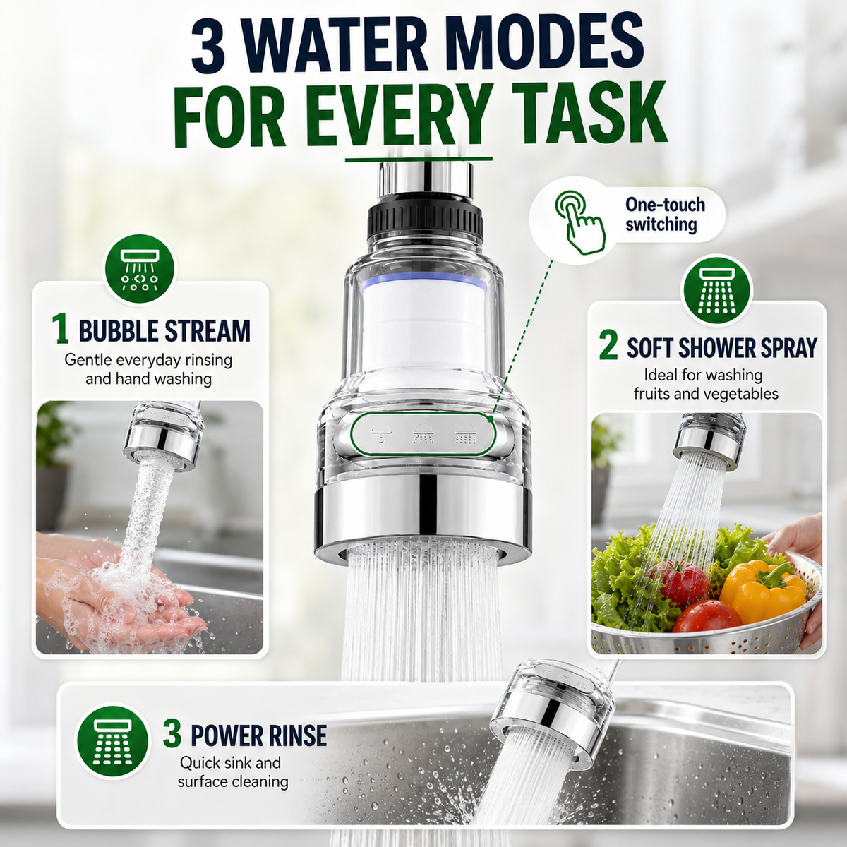 🚰 SAVE 50%! 💧 360° Faucet Filter – 6-Layer Filtration, 3 Spray Modes & Splash-Free Design – Cleaner Water, Effortless Cleaning ✨