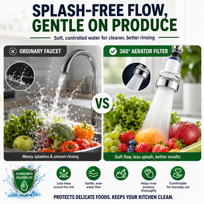 🚰 SAVE 50%! 💧 360° Faucet Filter – 6-Layer Filtration, 3 Spray Modes & Splash-Free Design – Cleaner Water, Effortless Cleaning ✨