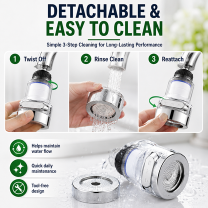 🚰 SAVE 50%! 💧 360° Faucet Filter – 6-Layer Filtration, 3 Spray Modes & Splash-Free Design – Cleaner Water, Effortless Cleaning ✨