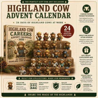 🐮 Highland Cow Careers Advent Calendar 2026 – 24 Days of Country Charm 🎁🤎