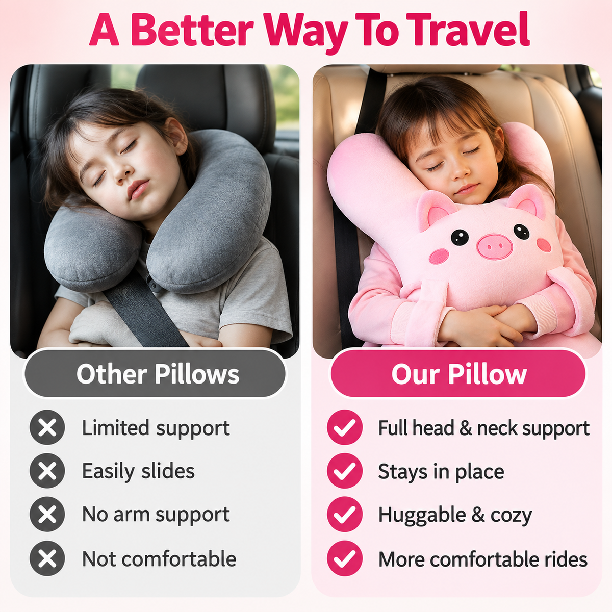 🚗 Limited-time 50% off — Kids car travel sleep support pillow