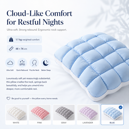 Cloud-Like Weighted Comfort Pillow – Soft Neck Support