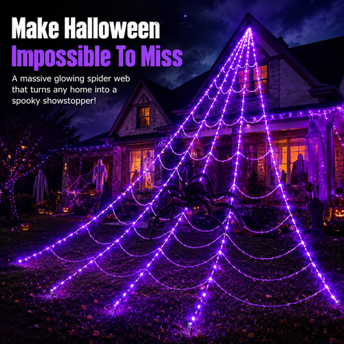 👻 Giant LED Spider Web With Spider 🕷️ Limited-Time Spooky Savings 🎃