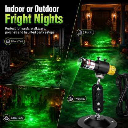 🎃Halloween Green Laser Fog Projector for Swamp Effect