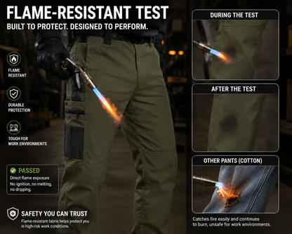 🔥 25,000+ Sold | Men’s FR Tactical Work Pants – Flame-Resistant, Tougher Than Jeans 💪