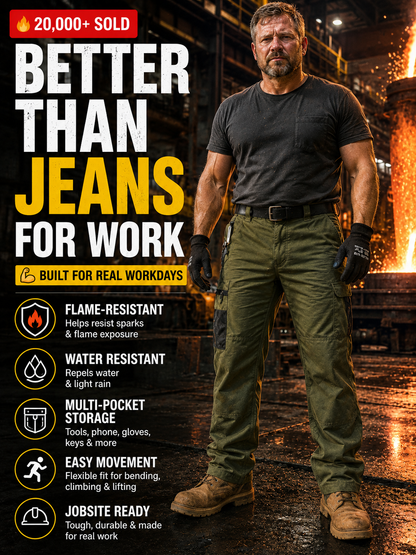 🔥 25,000+ Sold | Men’s FR Tactical Work Pants – Flame-Resistant, Tougher Than Jeans 💪
