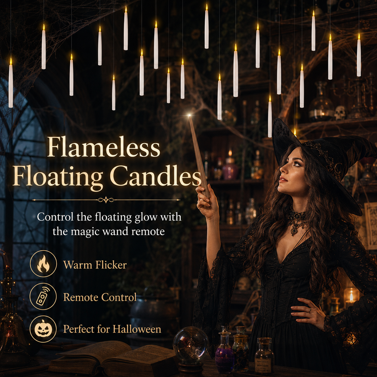 🪄50% OFF TODAY🕯️ Magic Wand Flameless Candles🎄Wave the Wand. Light the Magic.