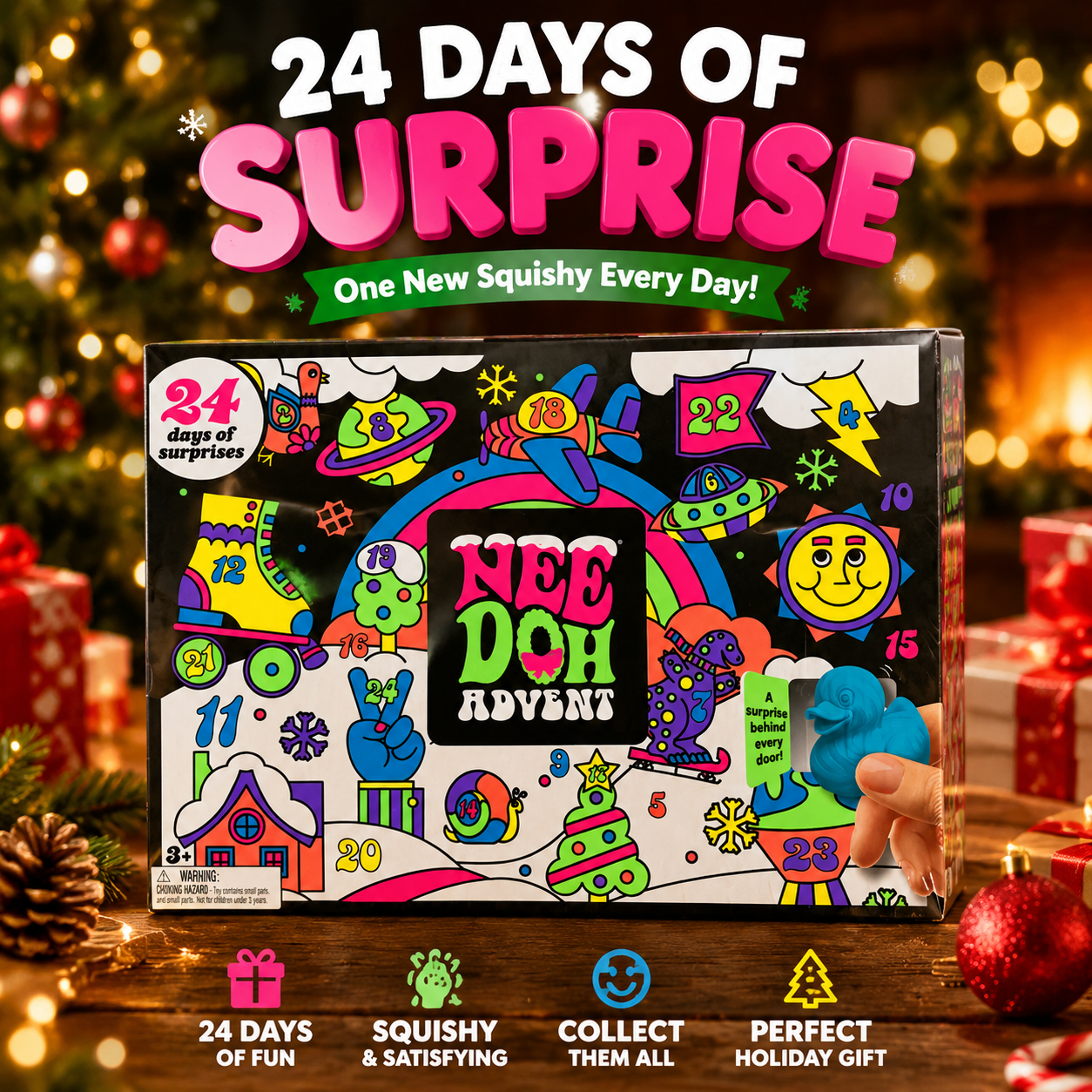 🔥 LAST DAY 50% OFF-🎄 24-Day Squishy Christmas Advent Calendar – 24 Surprise Sensory Toys For Kids