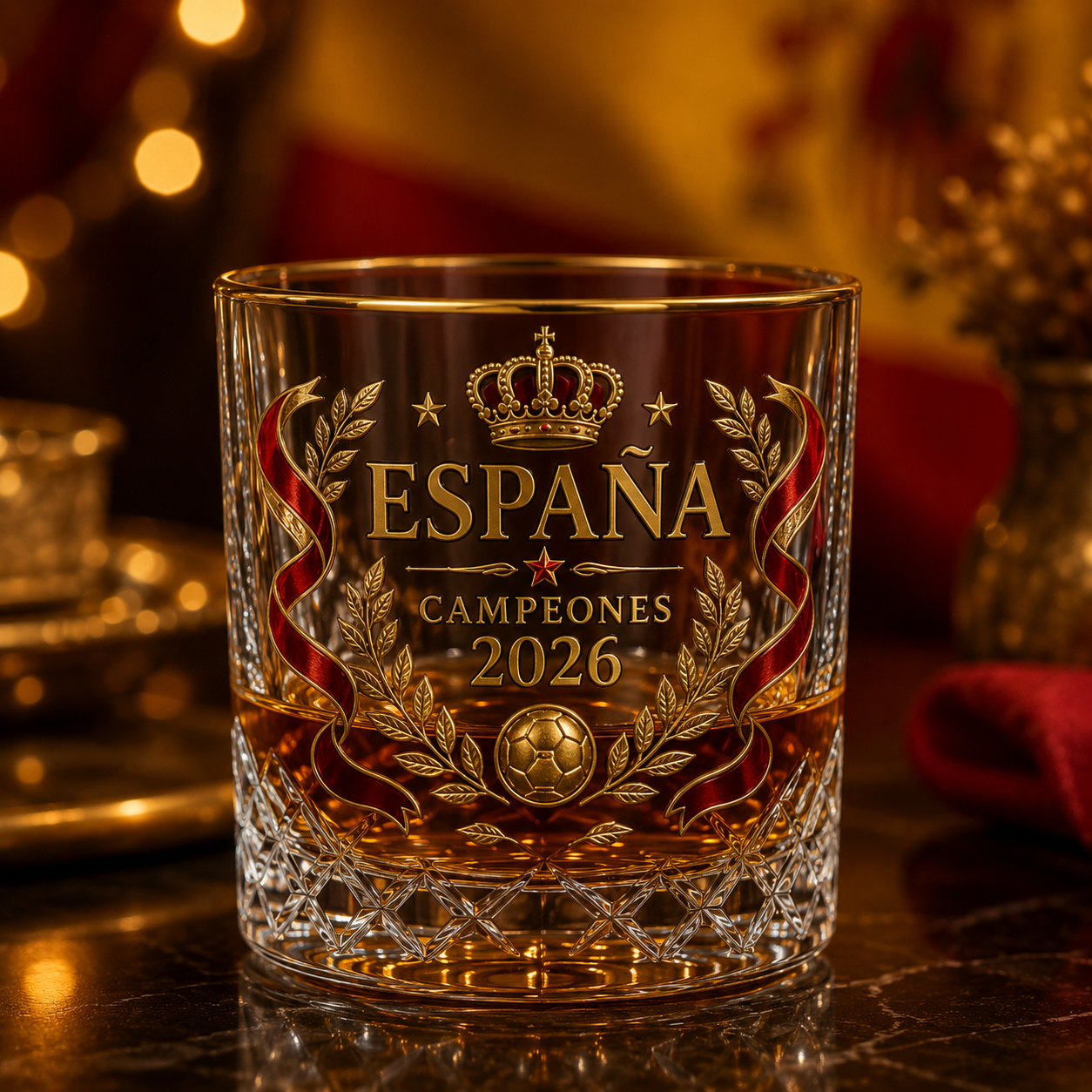 🏆España Campeones 2026 Commemorative Whiskey Decanter & Glassware Collection