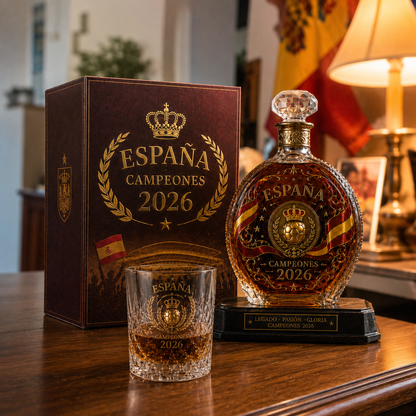 🏆España Campeones 2026 Commemorative Whiskey Decanter & Glassware Collection