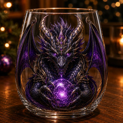 Mythic Dragon 3D Glass Art Cup – Handcrafted Fantasy Whiskey Glass