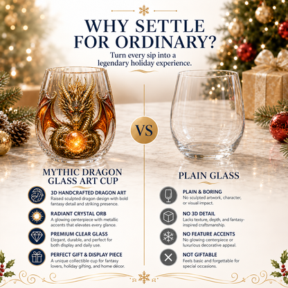 🐉 3D Mythic Dragon Glass Art Cup | Luxury Raised Fantasy Glassware for Whiskey✨