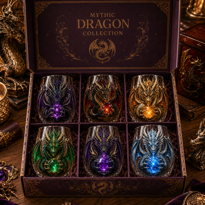 🐉 3D Mythic Dragon Glass Art Cup | Luxury Raised Fantasy Glassware for Whiskey✨
