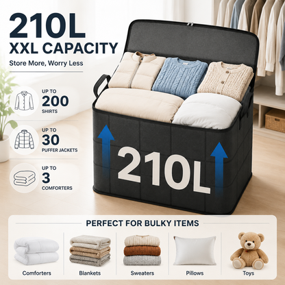🔥 Hot sell! 🏠 XXL 210L Storage Bag – Large Capacity Moving & Closet Organizer for Quilts, Bedding & Sweaters