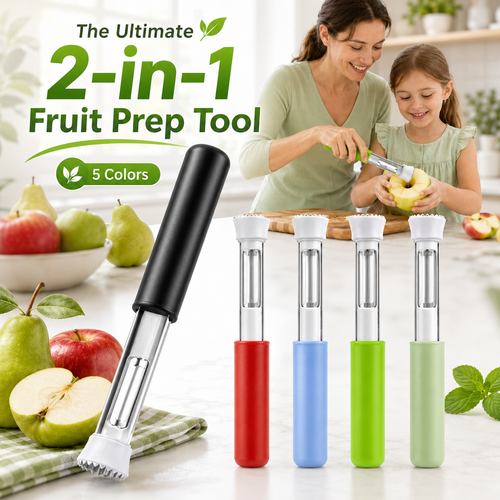 🍎 2-in-1 Retractable Fruit Corer & Peeler