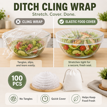 100PCS Disposable Stretch Food Covers for Bowls & Plates🛒
