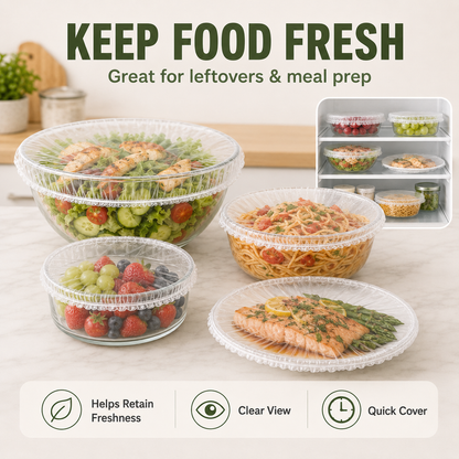 100PCS Disposable Stretch Food Covers for Bowls & Plates🛒