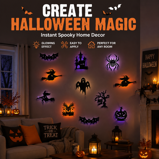 🎃 Halloween Glow Wall Stickers | Spooky LED Home Decoration For A Haunted Halloween Atmosphere
