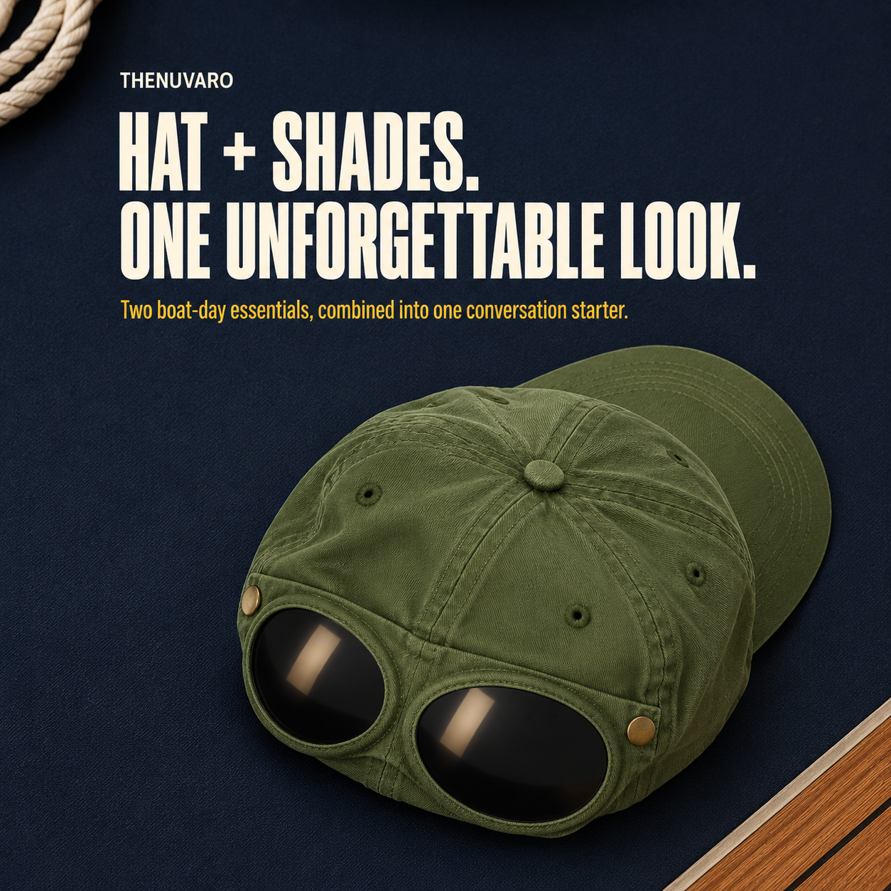 🧢 Novelty Boater Hat with Built-In Shades – The Funniest Gift for Fishing & Boat Lovers