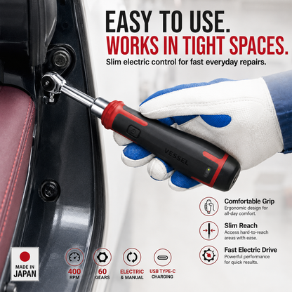 Cordless Electric Slim Ratchet Set | 400 RPM 31-Bit Tool Kit