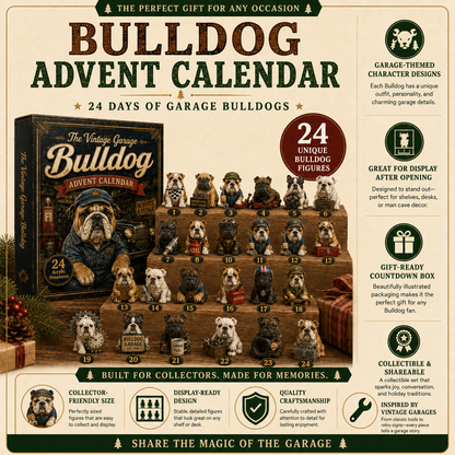 🔧 Vintage Garage Bulldog Advent Calendar 2026 – 24 Days of Classic Bulldog Garage Surprises