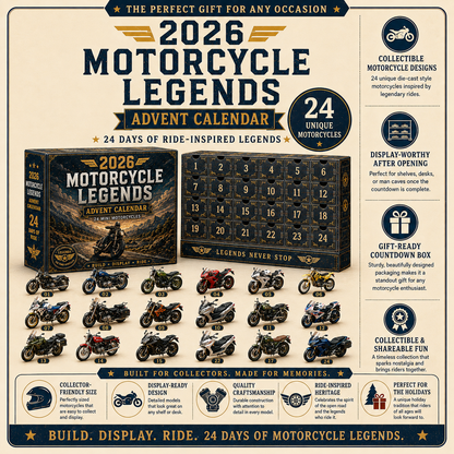 🎁 2026 Motorcycle Legends Advent Calendar – 24 Days, 24 Mini Motorcycles, 24 Legendary Rides