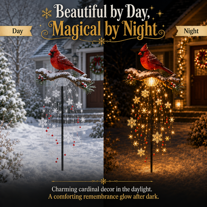 ❤️ Cardinal Memory Fountain – Lighted Christmas Remembrance Garden Decor