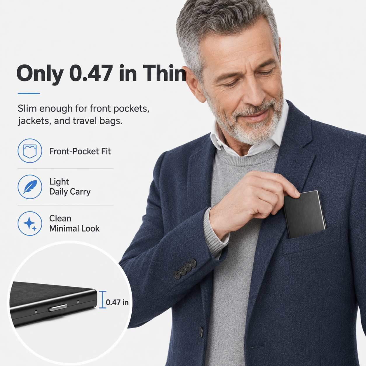 🔒 Slim RFID-Blocking Metal Card Holder