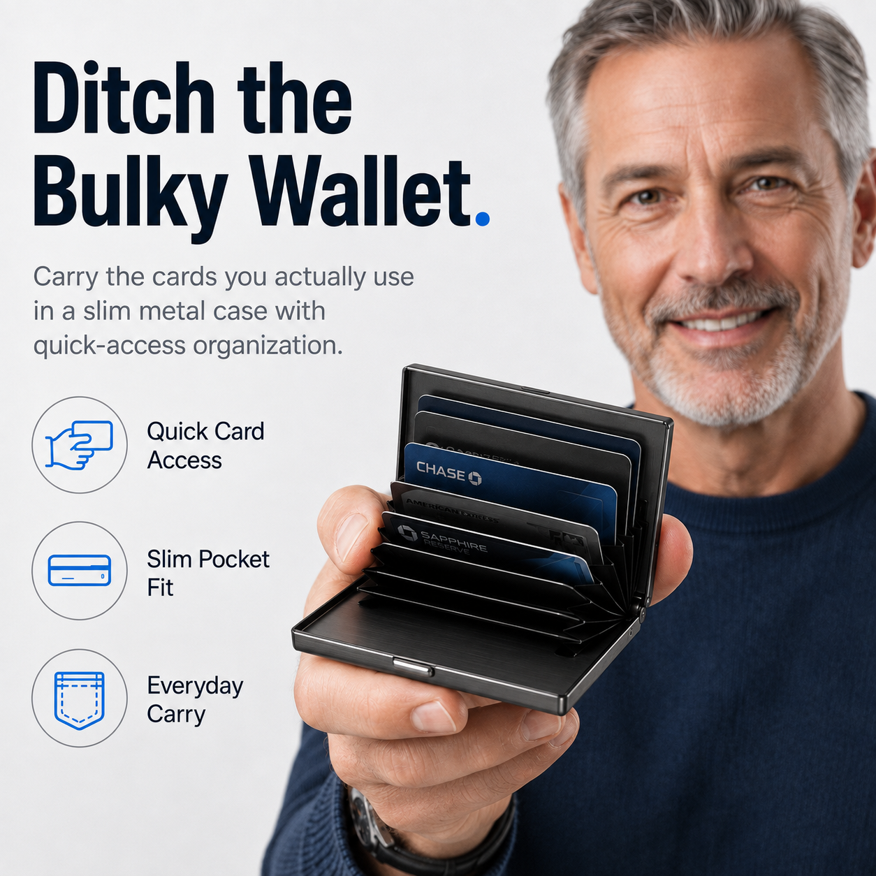 🔒 Slim RFID-Blocking Metal Card Holder
