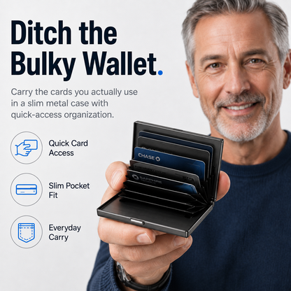 🔒 Slim RFID-Blocking Metal Card Holder