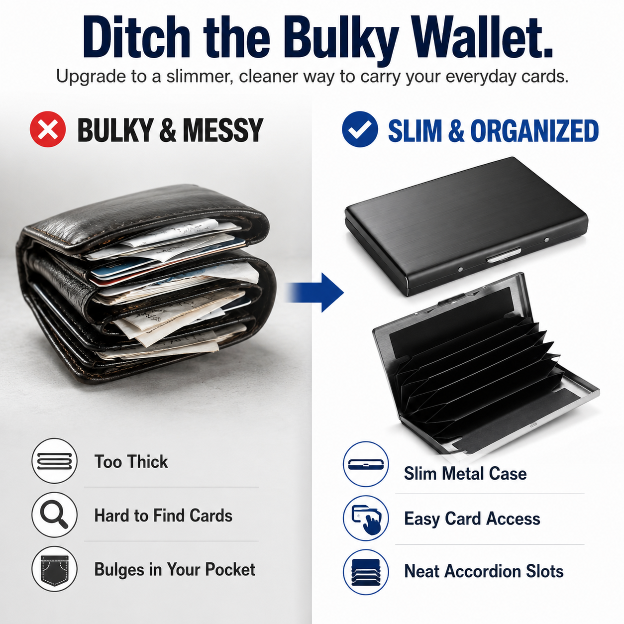 🔒 Slim RFID-Blocking Metal Card Holder