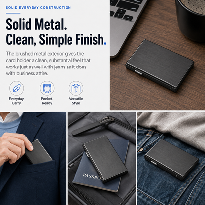 🔒 Slim RFID-Blocking Metal Card Holder