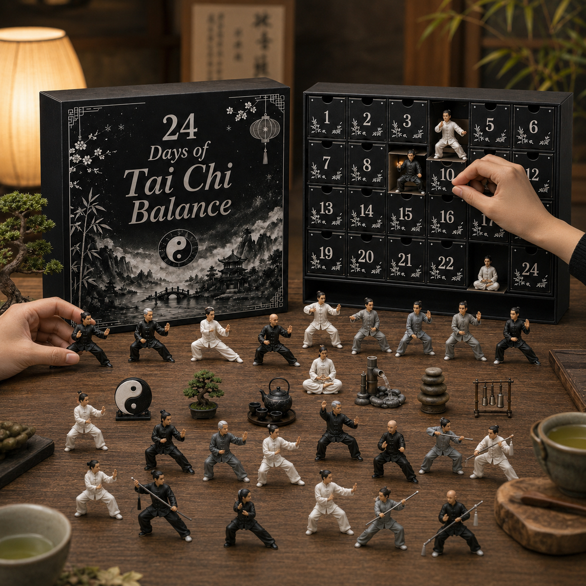 CHRISTMAS KICKOFF 40% OFF - 2026 Days of Tai Chi Balance Blind Box - 24-Day Festive Countdown, Tai Chi Collectible Figures Blind Box - Gift For Tai Chi Lovers