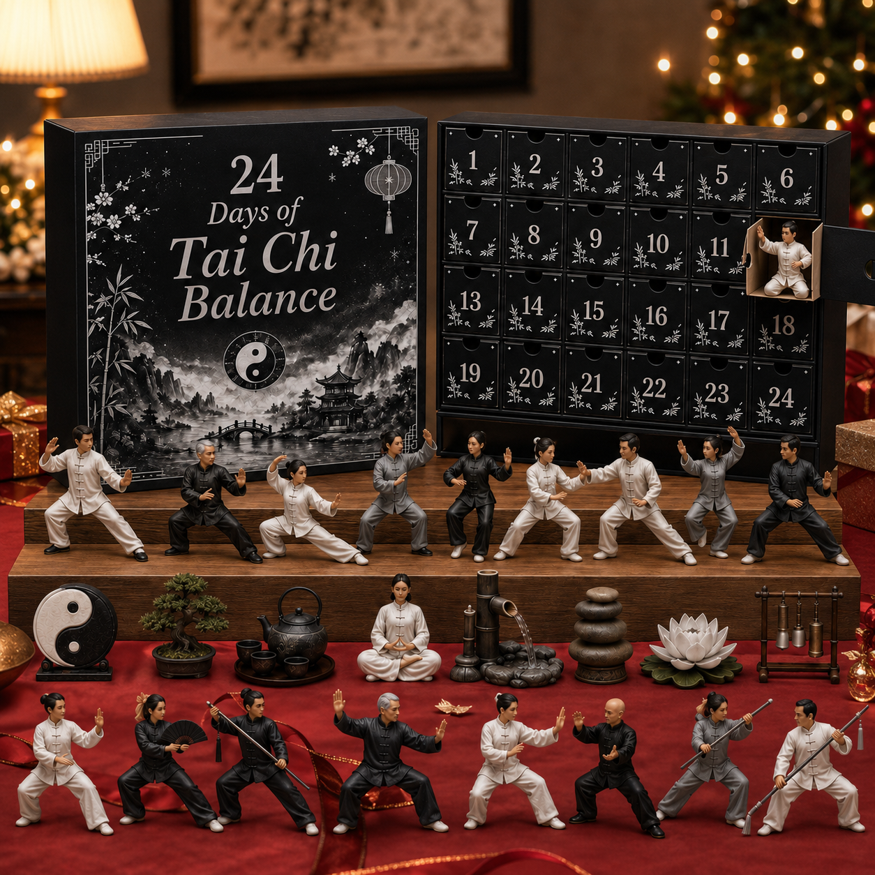 CHRISTMAS KICKOFF 40% OFF - 2026 Days of Tai Chi Balance Blind Box - 24-Day Festive Countdown, Tai Chi Collectible Figures Blind Box - Gift For Tai Chi Lovers