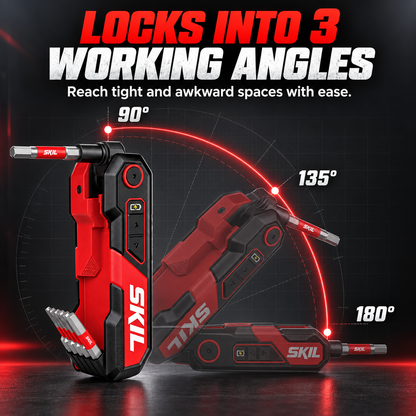 🔥⚡ Powered Hex Key Driver Kit – 3-Angle Folding Head, LED Light & 27-Piece Bit Set