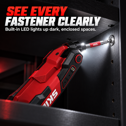 🔥⚡ Powered Hex Key Driver Kit – 3-Angle Folding Head, LED Light & 27-Piece Bit Set