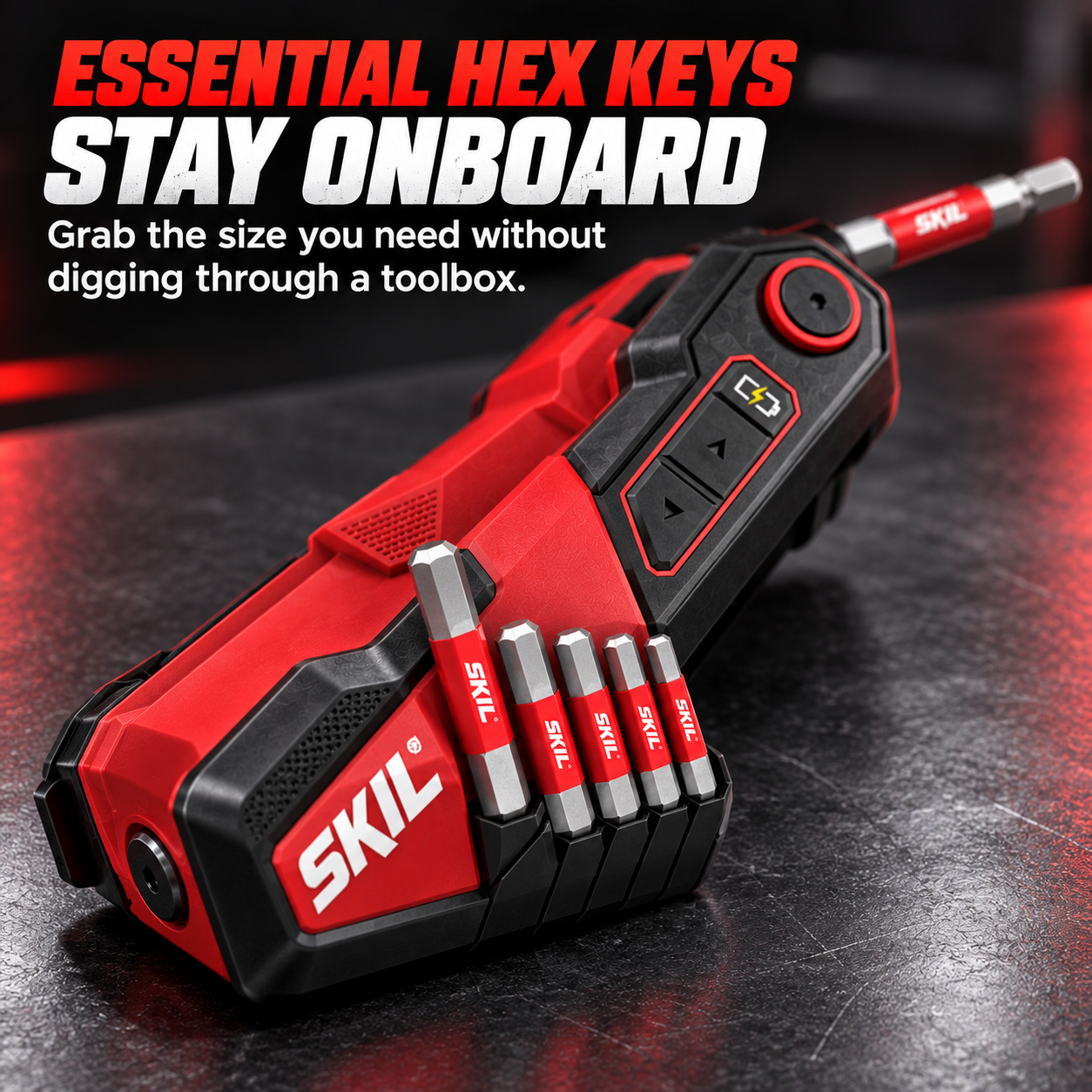 🔥⚡ Powered Hex Key Driver Kit – 3-Angle Folding Head, LED Light & 27-Piece Bit Set