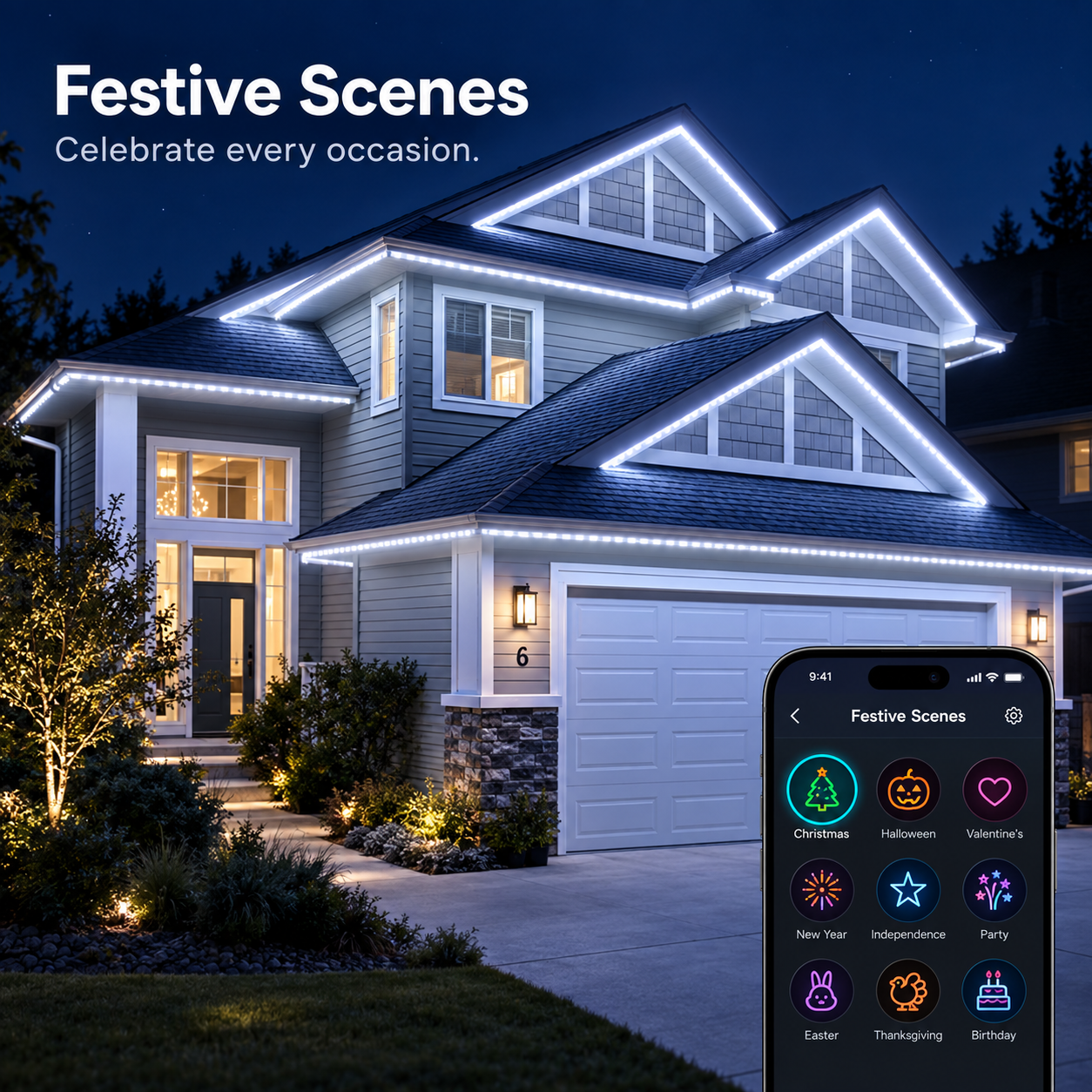 🎅Early Christmas 49% OFF - Smart Rainbow LED Permanent Outdoor Light - Smartlight 🎁