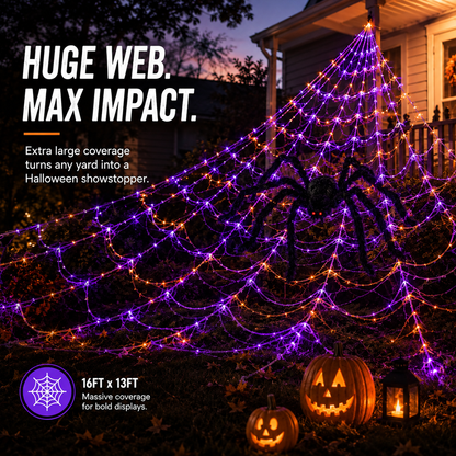 👻 Giant LED Spider Web With Spider 🕷️ Limited-Time Spooky Savings 🎃