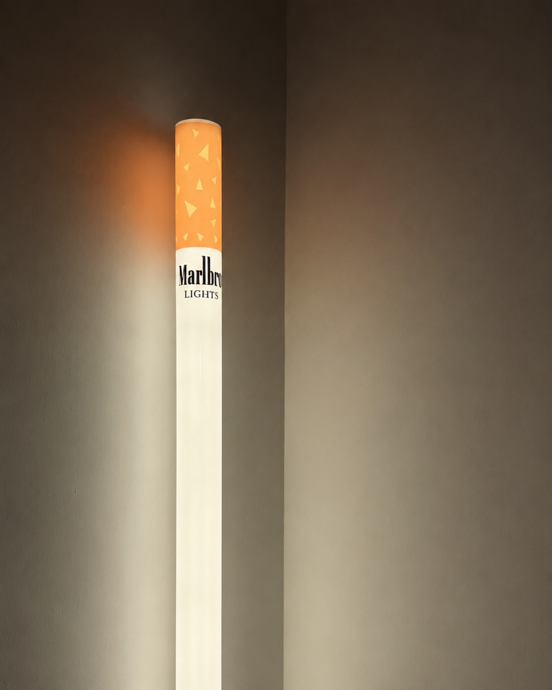 🚬 Cigarette Tube Shaped Marlboro Style Floor Lamp | Retro Industrial Novelty Ambient Light