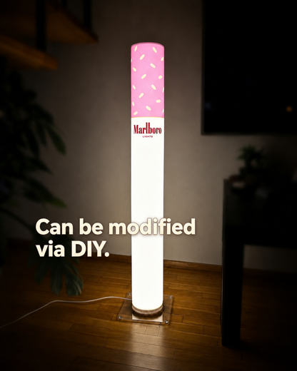🚬 Cigarette Tube Shaped Marlboro Style Floor Lamp | Retro Industrial Novelty Ambient Light