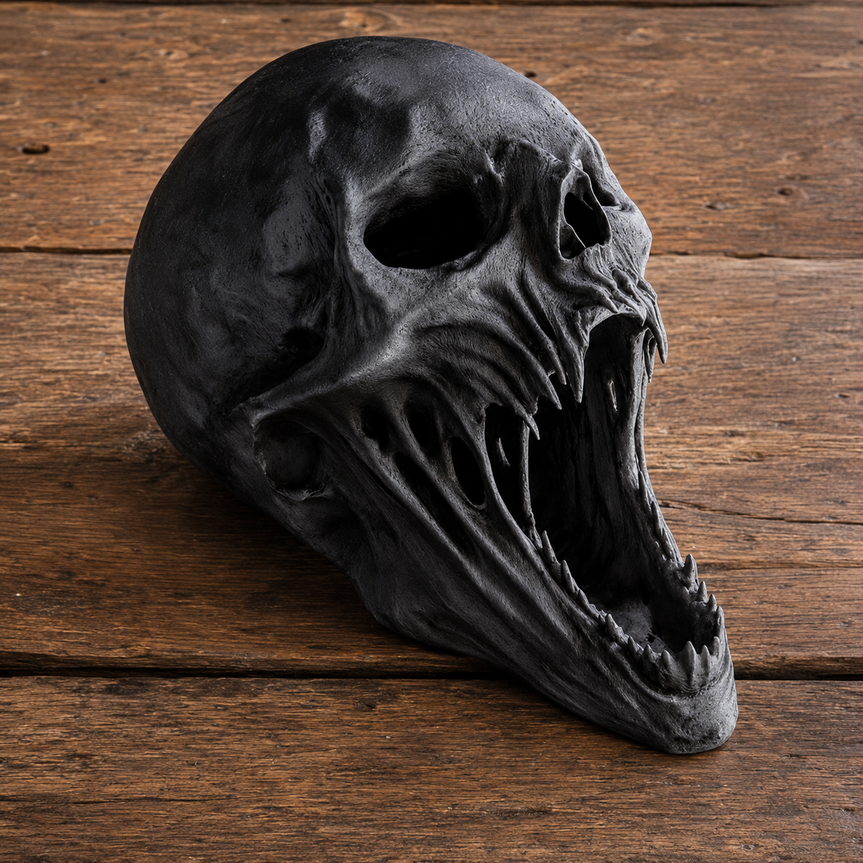 💀Limited Time 50% OFF💀 Gothic Demon Alien Skull Sculpture, Creepy Horror Resin Skull Statue Halloween Mantel Table Indoor Decor Ornamen